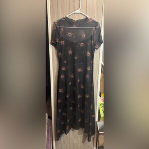 Floral Black Sheer Dress